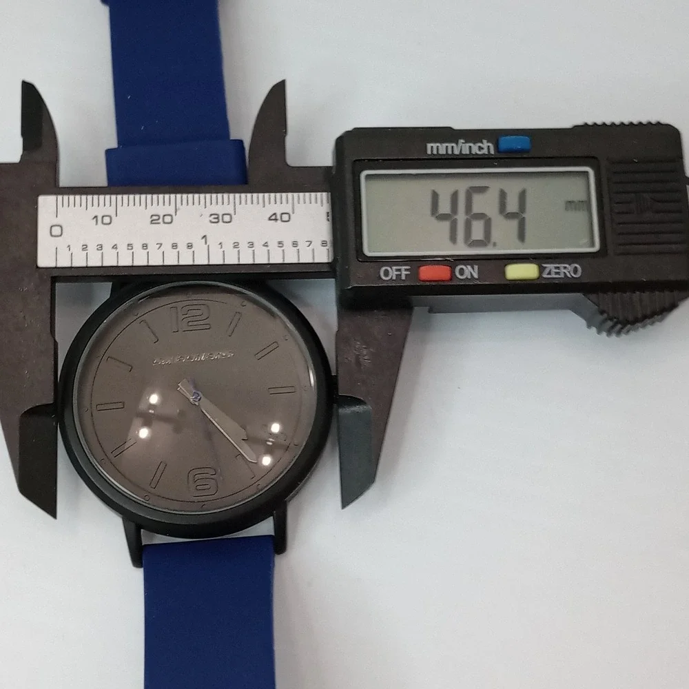 Skechers SR5122W Men 46mm Black & Blue Silicone Watch Japan Movement New Battery
